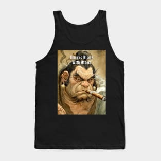 Puff Sumo: Cigar Smoking Puff Sumo on a Dark Background Tank Top